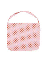 폴카도트 패턴의 핑크 코튼 숄더백 3만2천원 이미스. 