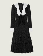 도트 패턴 블랙 러플 드레스 가격미정 알렉산드라 리치 by 네타포르테.